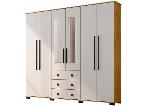 Guarda-roupa Casal com Espelho 6 Portas Araplac Malu