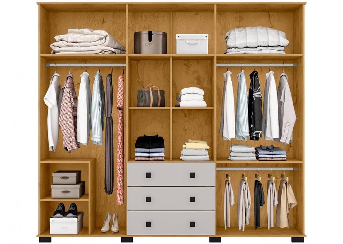 Guarda-roupa Casal com Espelho 6 Portas Araplac Malu