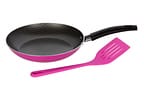 Frigideira Antiaderente Multiflon de Alumínio com Espátula Color Rosa 20cm