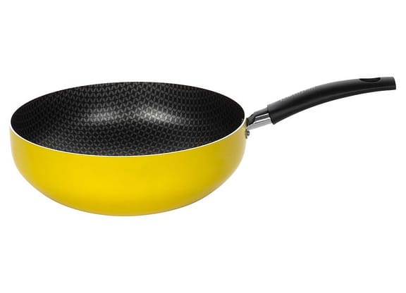 Frigideira Wok Antiaderente Multiflon de Alumínio Color Amarelo 24cm