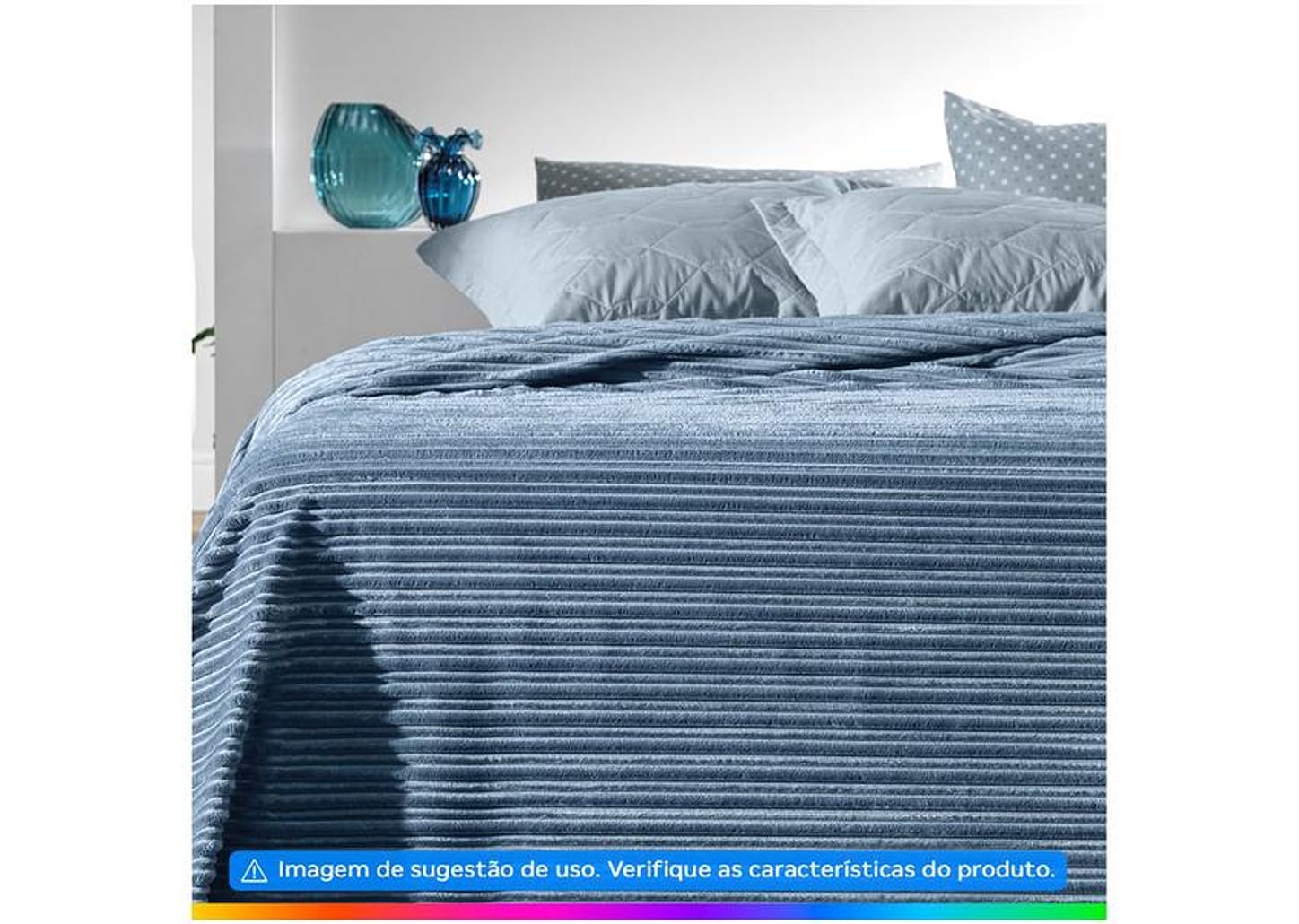 Manta Casal de Poliéster Karsten Linhares Azul Allure