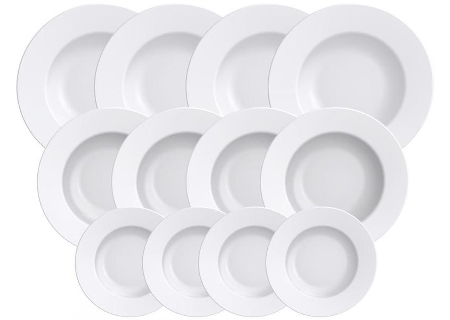 Jogo de Pratos Redondo de Porcelana Branco - Tramontina Maria Augusta 12 Peças