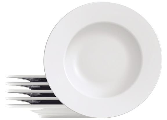 Jogo de Pratos Redondo de Porcelana Branco Raso - Tramontina Maria Augusta 6 Peças