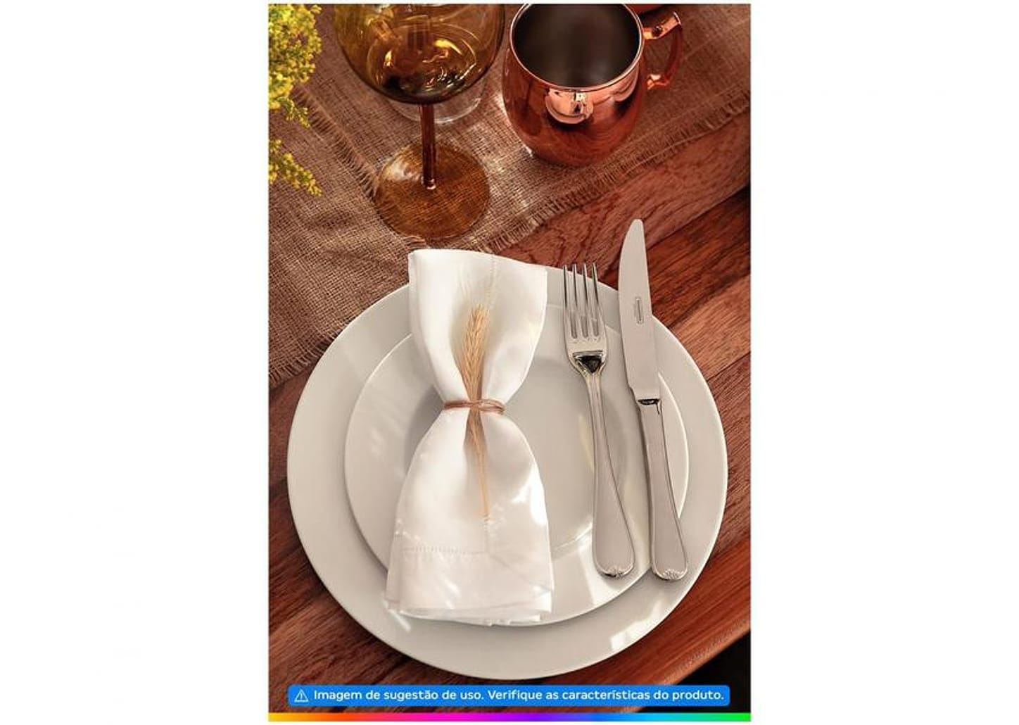 Jogo de Pratos Redondo de Porcelana Branco Raso - Tramontina Maria Augusta 6 Peças