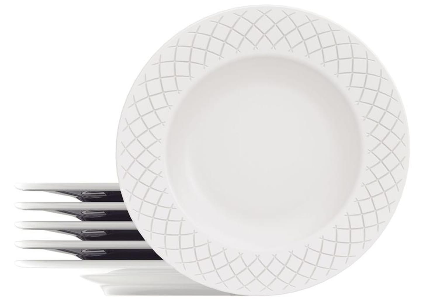 Jogo de Pratos Redondo de Porcelana Branco Raso - Tramontina Ingrid 6 Peças