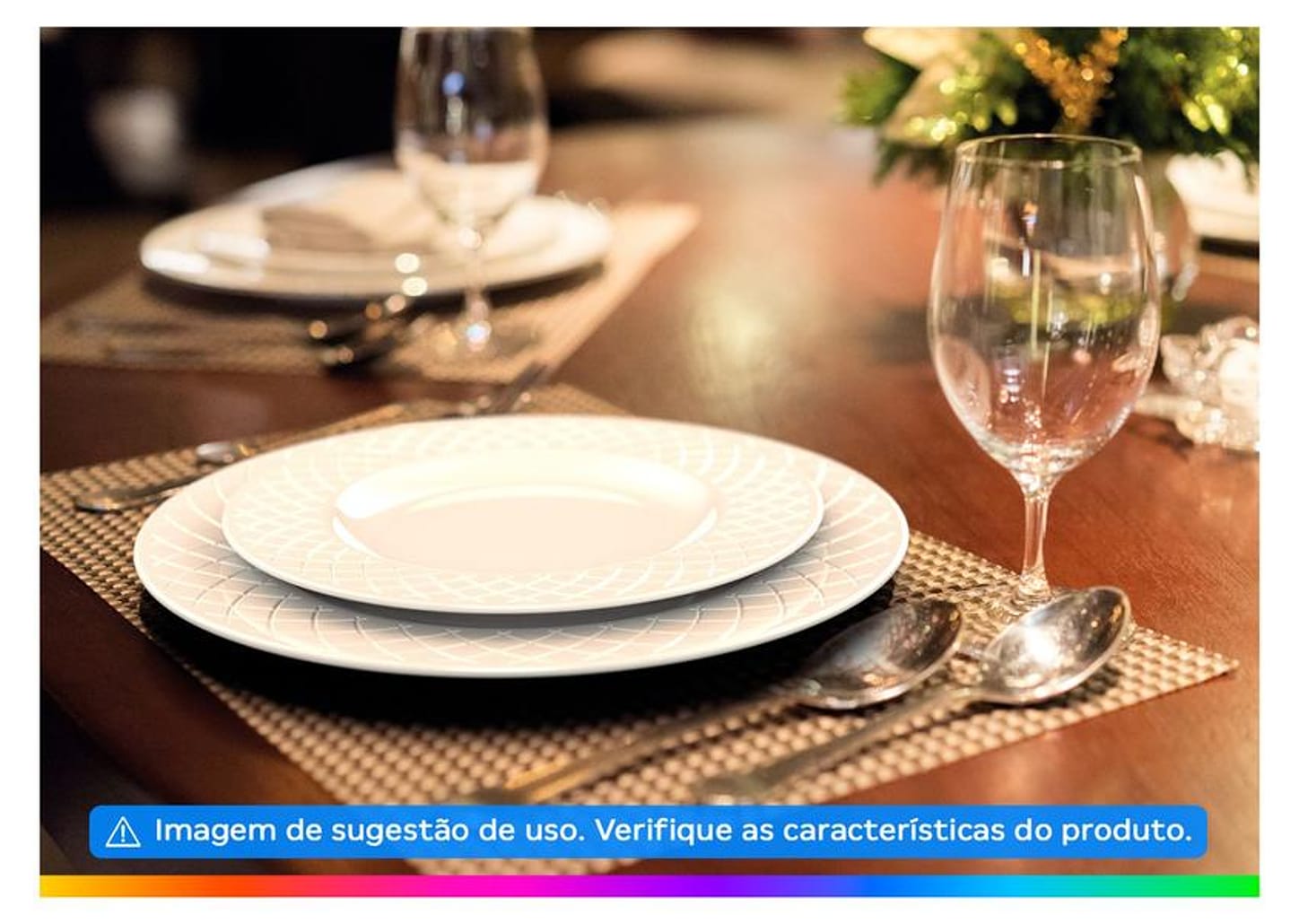 Jogo de Pratos Redondo de Porcelana Branco de Sobremesa Tramontina Ingrid 6 Peças