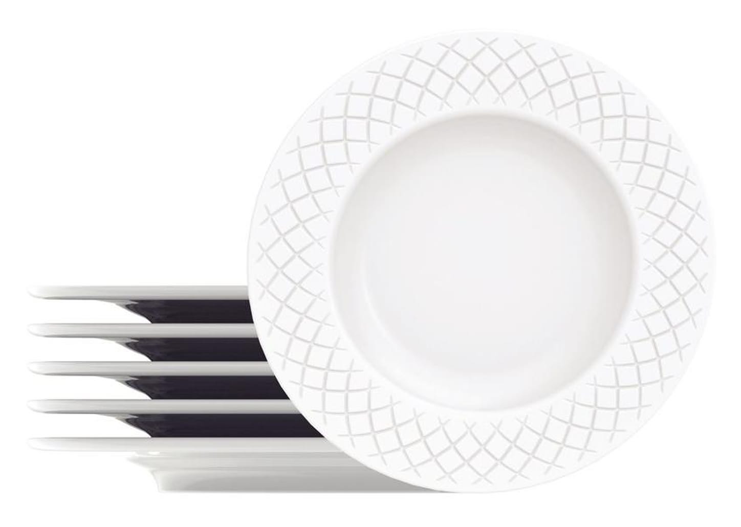 Jogo de Pratos Redondo de Porcelana Branco de Sobremesa Tramontina Ingrid 6 Peças