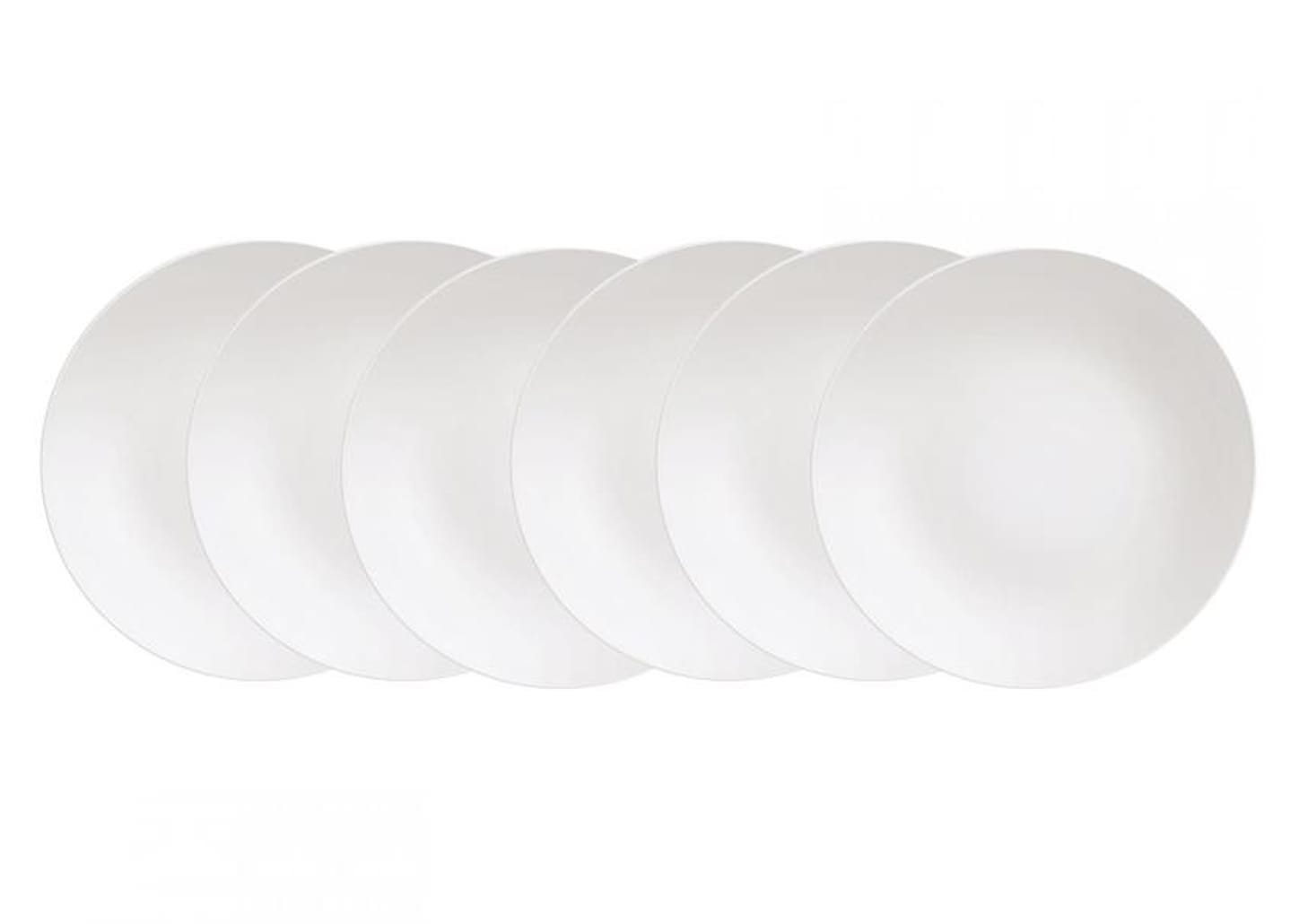 Jogo de Pratos Redondo de Porcelana Branco Raso - Tramontina Leonora 6 Peças