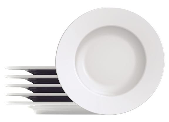 Jogo de Pratos Redondo de Porcelana Branco para Sobremesa Tramontina Maria Augusta 6 Peças