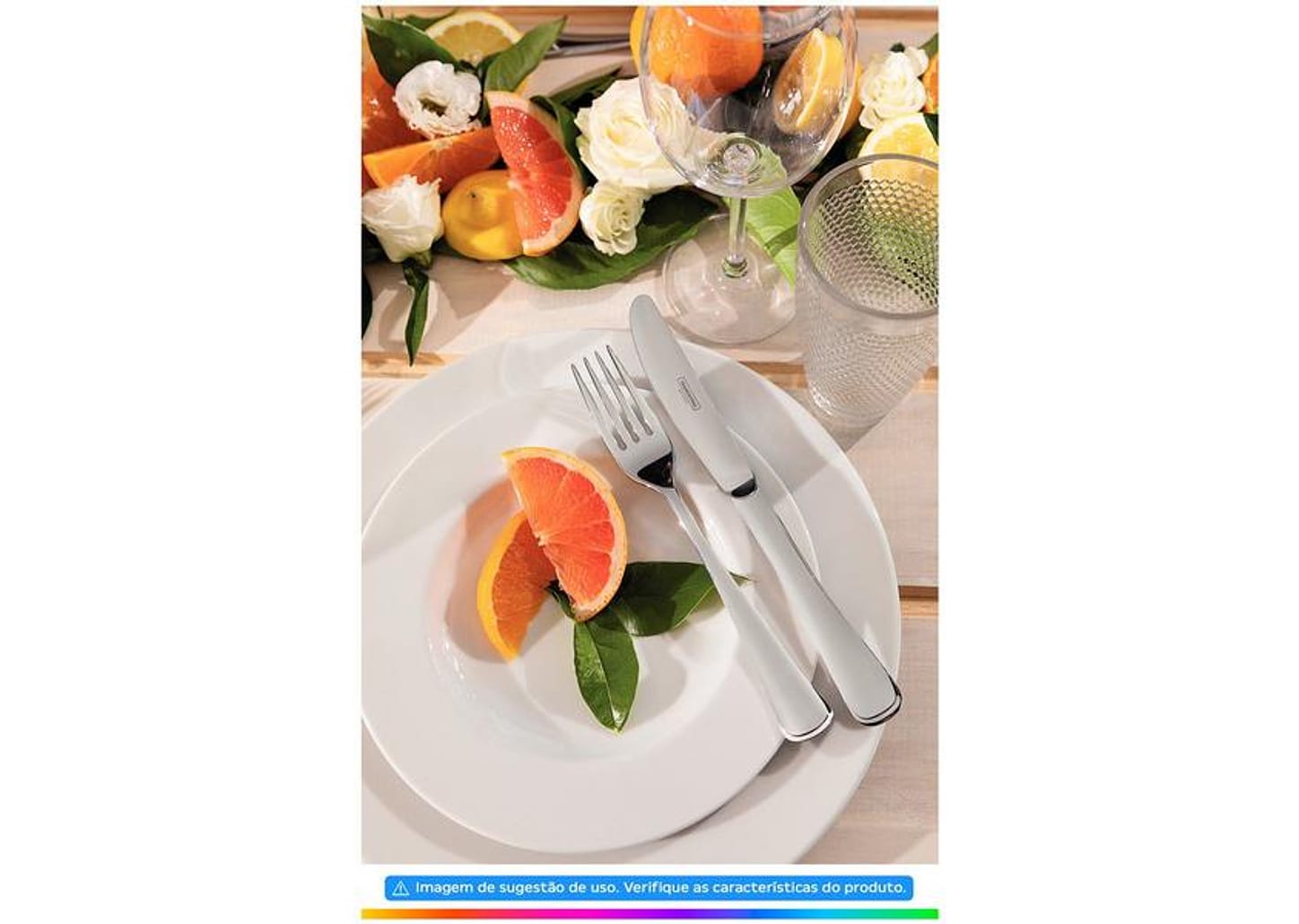 Jogo de Pratos Redondo de Porcelana Branco Raso - Tramontina Maria Augusta 6 Peças