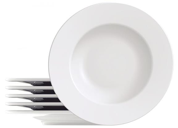 Jogo de Pratos Redondo de Porcelana Branco Raso - Tramontina Maria Augusta 6 Peças