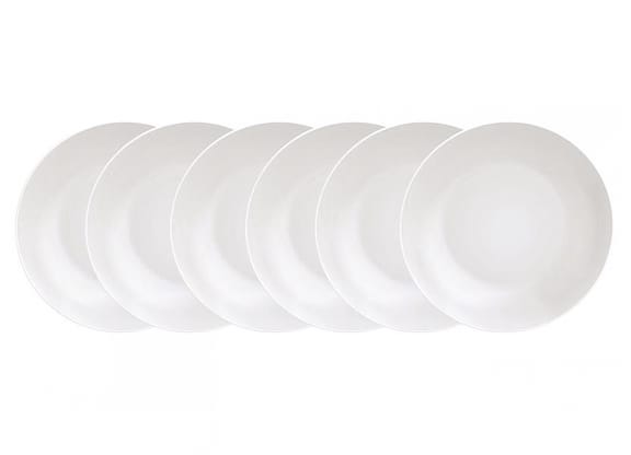 Jogo de Pratos Redondo de Porcelana Branco - Tramontina Leonora 6 Peças