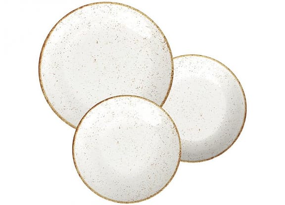 Jogo de Pratos Redondo de Porcelana Marrom - Tramontina Rústico 12 Peças