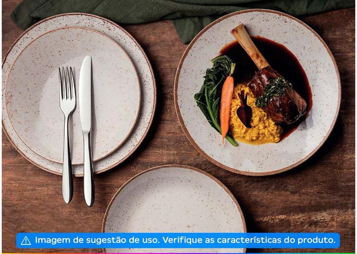 Jogo de Pratos Redondo de Porcelana Marrom - Tramontina Rústico 12 Peças