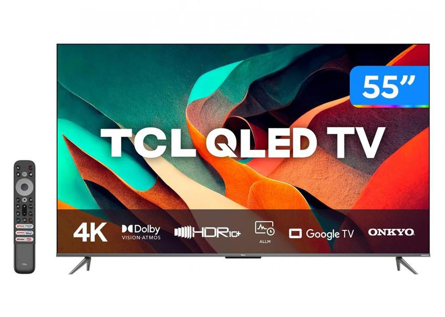 Smart TV 55” 4K UHD QLED TCL 55C635 Wi-Fi - Bluetooth Google Assistente 3 HDMI 2 USB