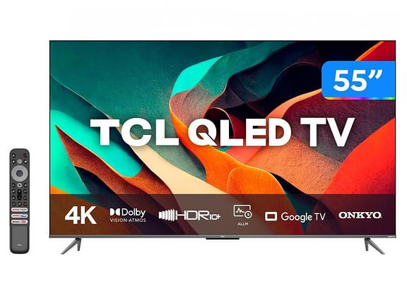 Smart TV 55” 4K UHD QLED TCL 55C635 Wi-Fi - Bluetooth Google Assistente 3 HDMI 2 USB