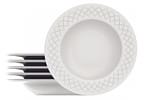 Jogo de Pratos Redondo de Porcelana Branco Fundo - Tramontina Ingrid 6 Peças