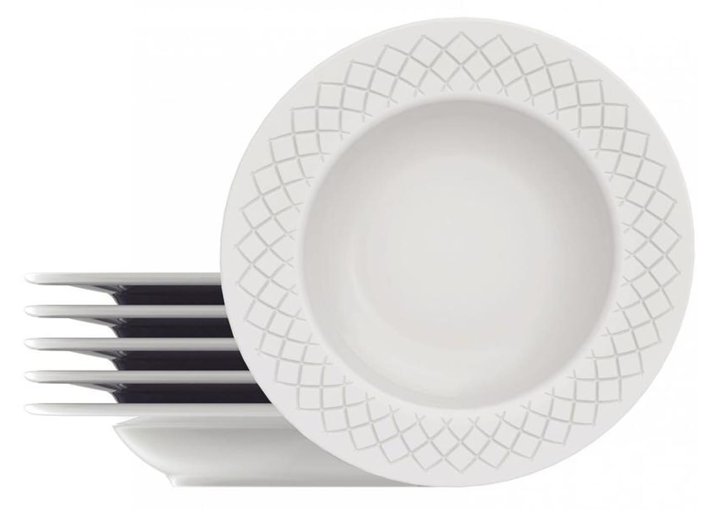 Jogo de Pratos Redondo de Porcelana Branco Fundo - Tramontina Ingrid 6 Peças