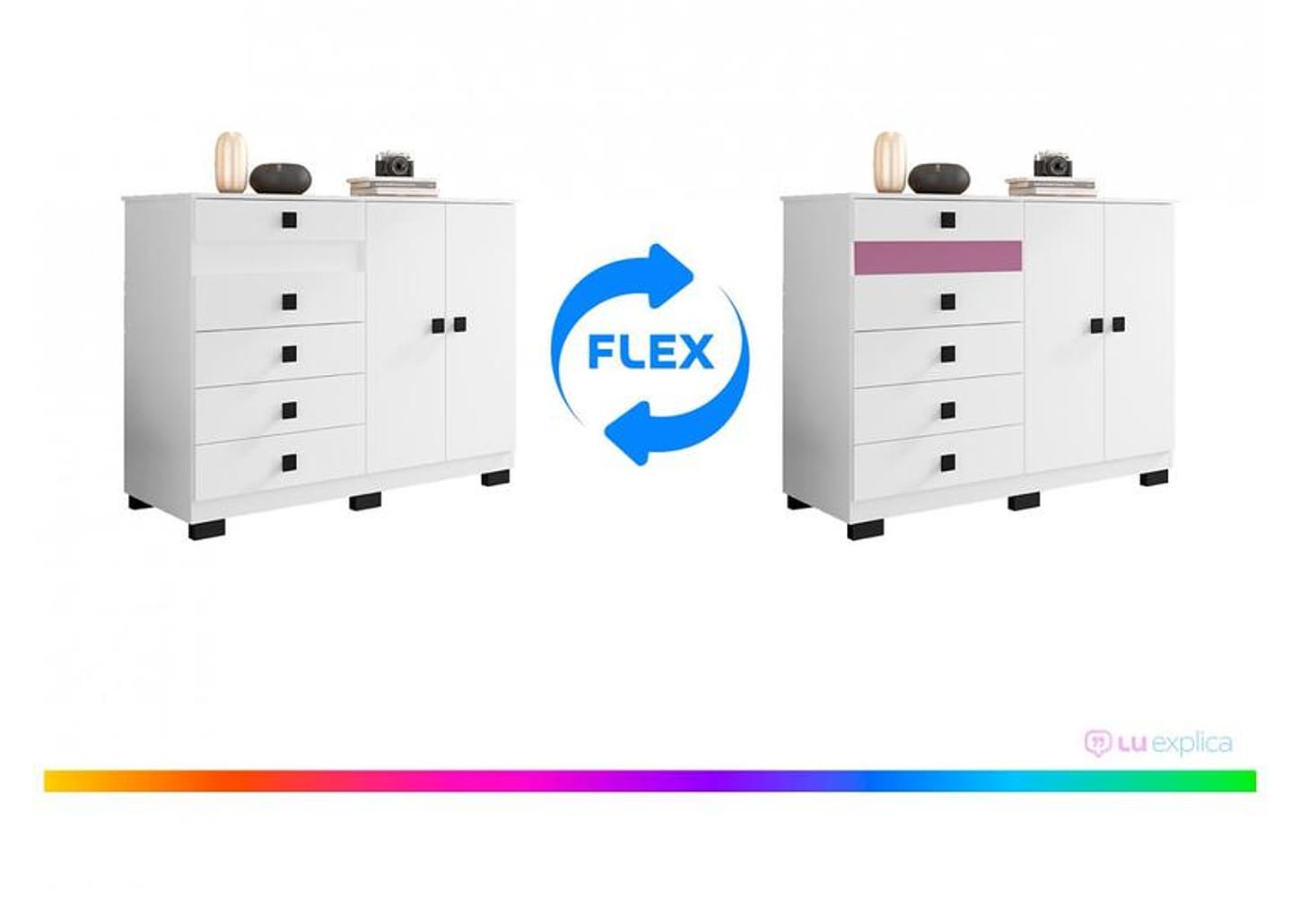 Cômoda 5 Gavetas 2 Portas Araplac Malu