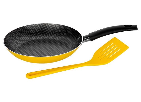 Frigideira Antiaderente Multiflon de Alumínio com Espátula Color Amarela 20cm