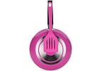 Frigideira Antiaderente Multiflon de Alumínio Color Rosa 24cm com Espátula