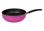 Frigideira Wok Antiaderente Multiflon de Alumínio Color Rosa 24cm