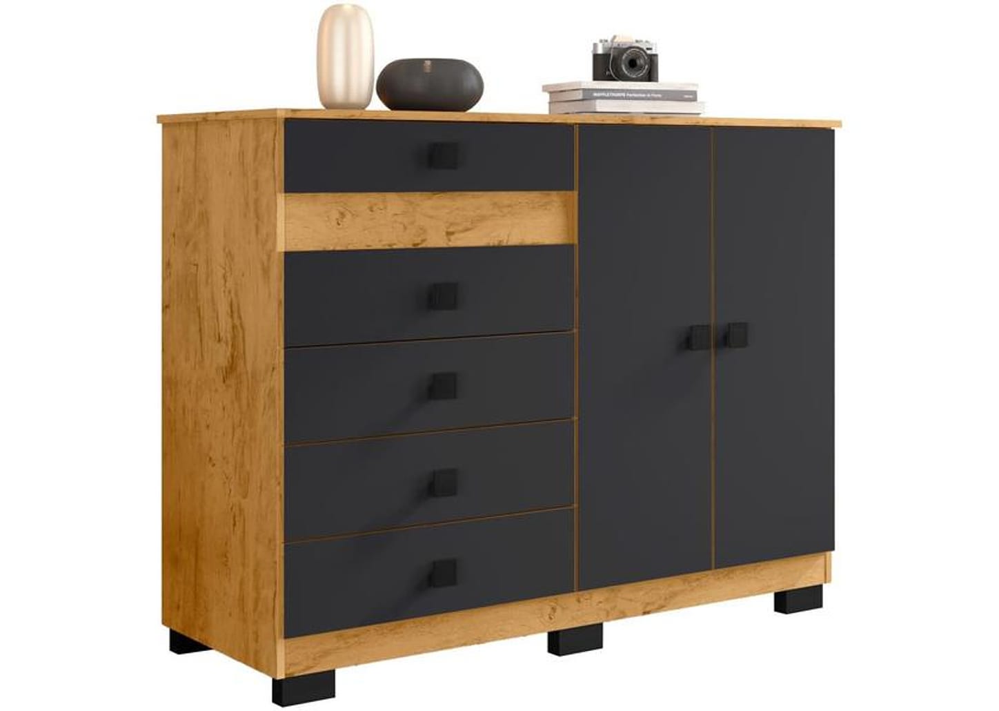 Cômoda 5 Gavetas 2 Portas Araplac Mal