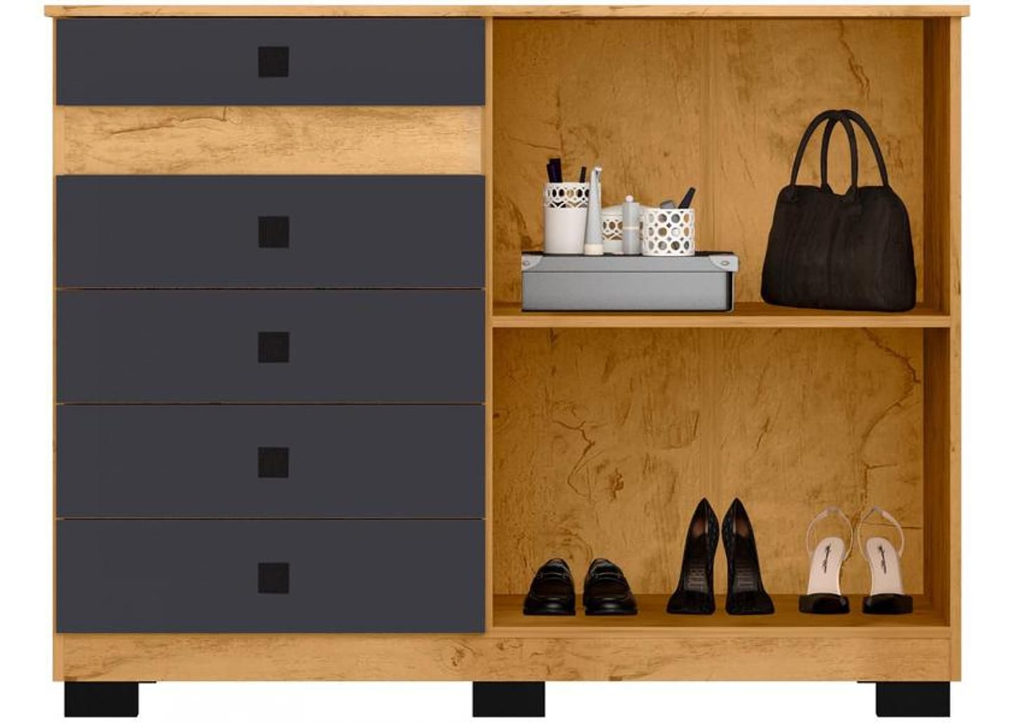 Cômoda 5 Gavetas 2 Portas Araplac Mal