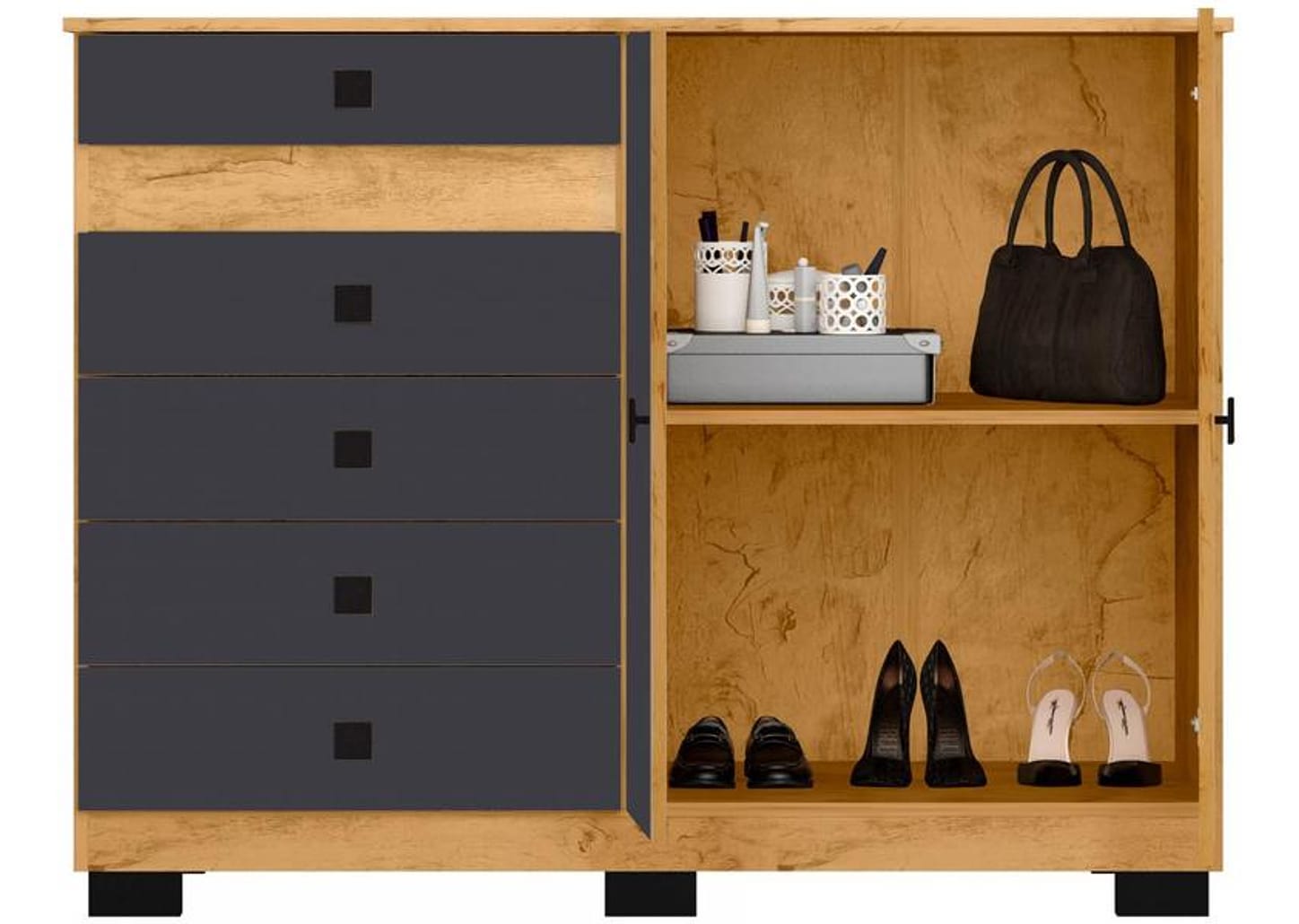 Cômoda 5 Gavetas 2 Portas Araplac Mal