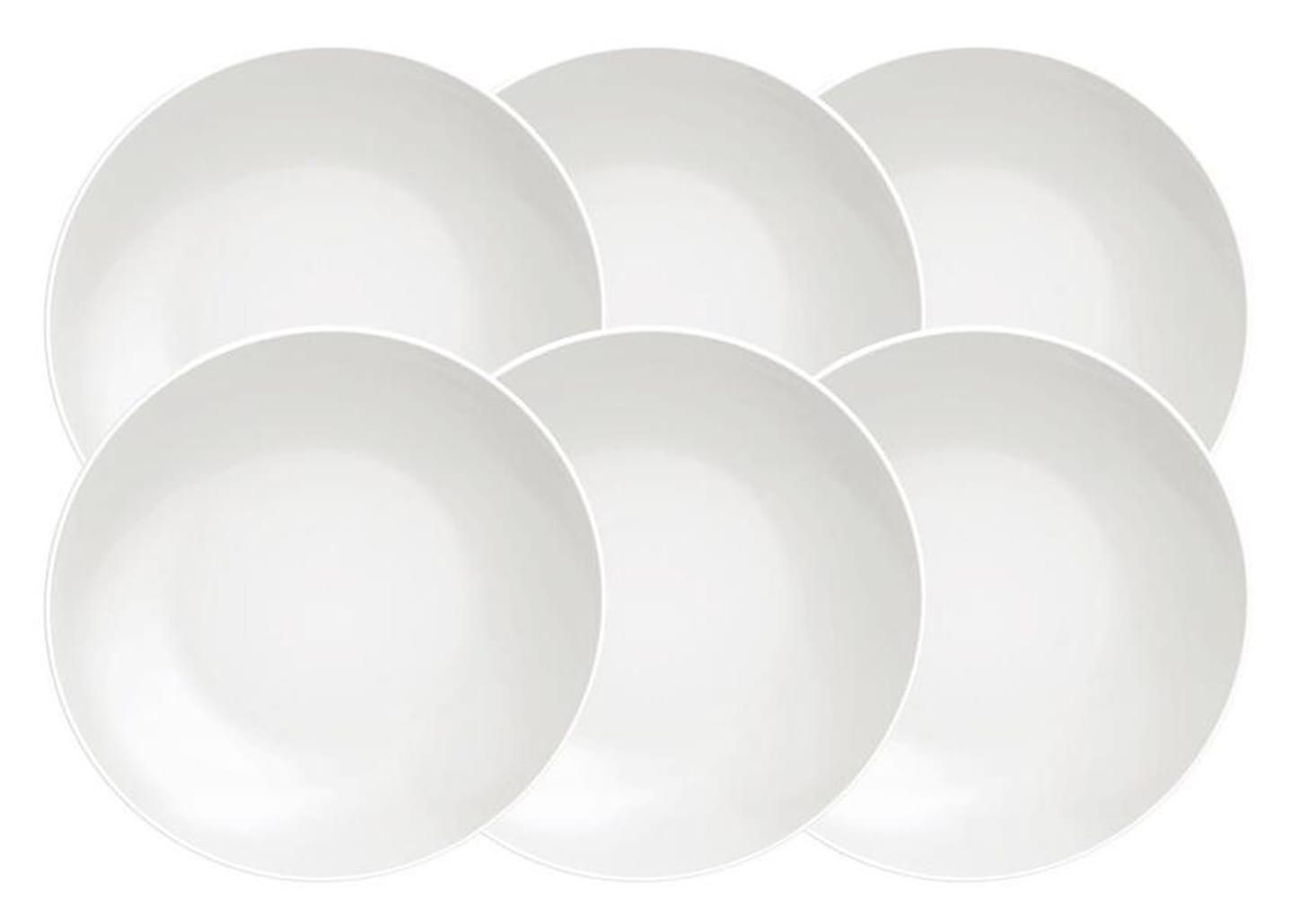 Jogo de Pratos Redondo de Porcelana Branco Fundo - Tramontina Sophia 6 Peças