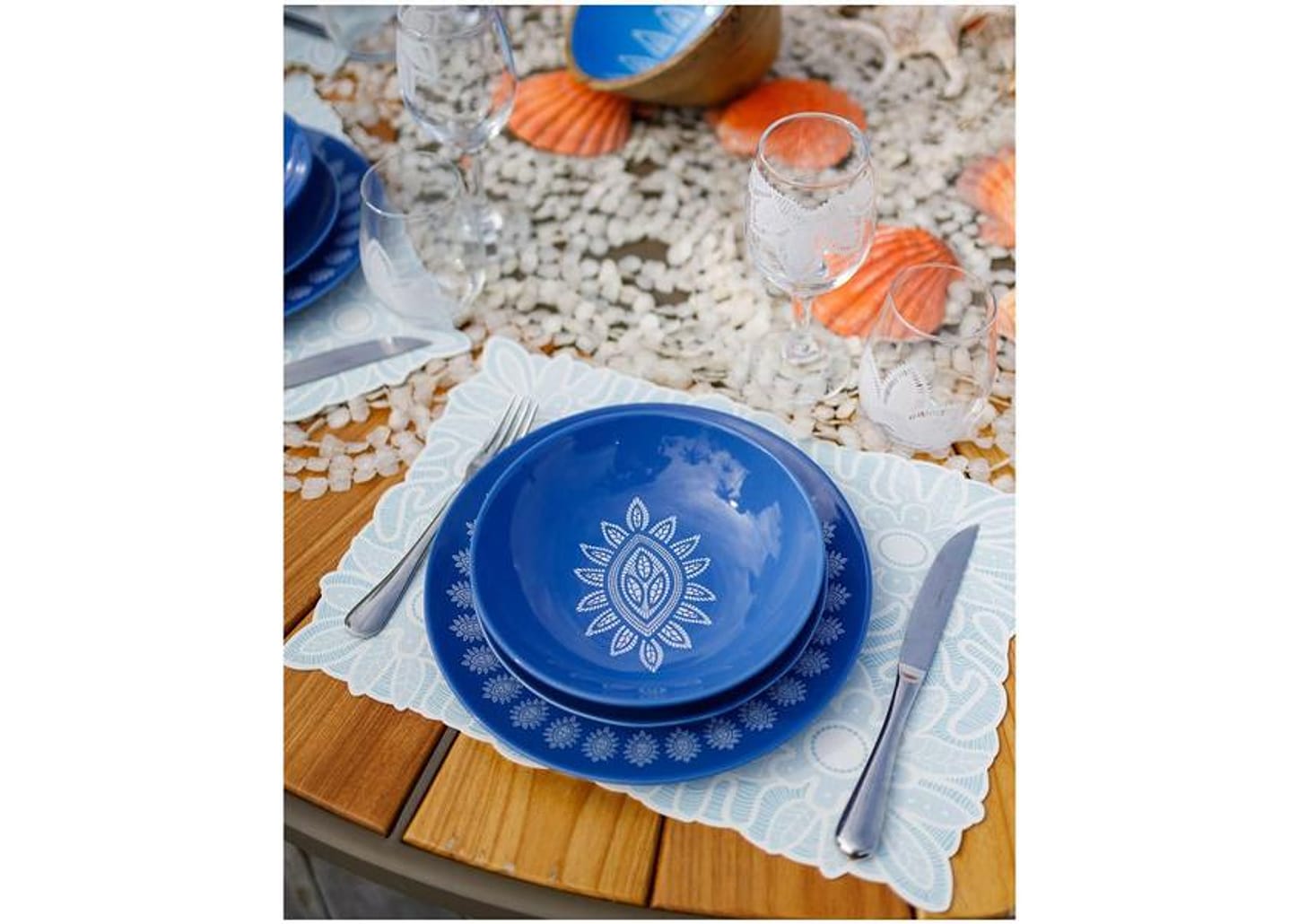 Aparelho de Jantar Mandacaru Martha Medeiros Céu 12 Peças