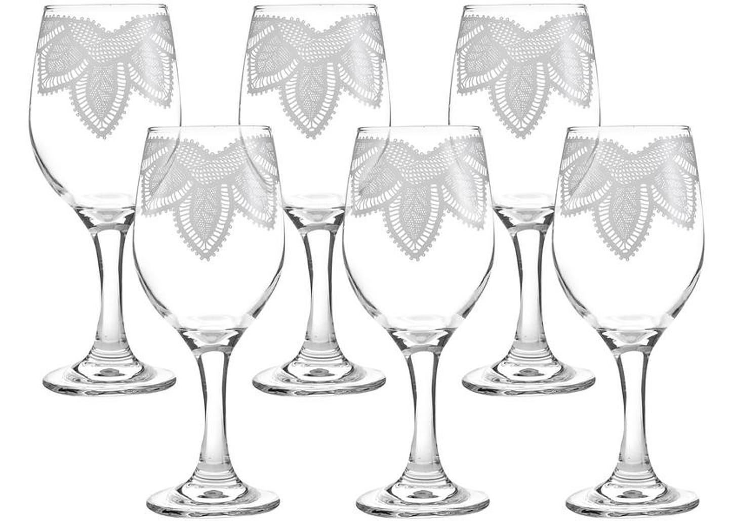 Jogo de Taças de Vidro Mandacaru Martha Medeiros 400ml 6 Peças