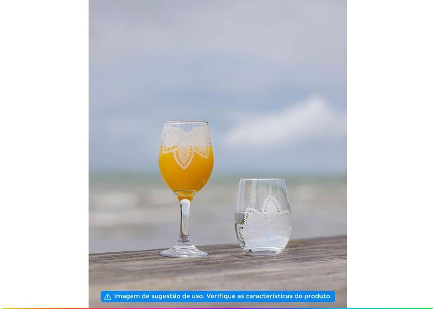 Jogo de Copos de Vidro Mandacaru Martha Medeiros 500ml 6 Peças