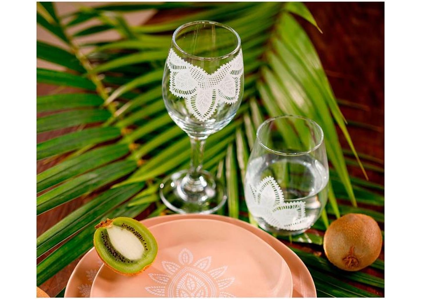 Jogo de Taças de Vidro Mandacaru Martha Medeiros 400ml 6 Peças