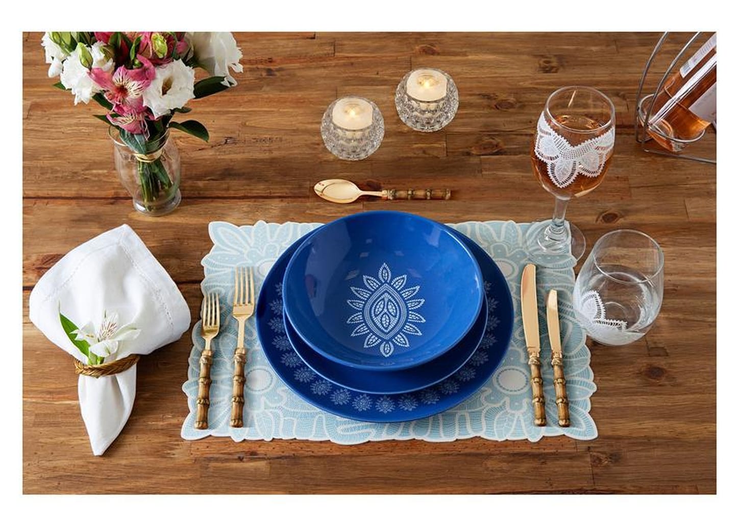 Jogo Americano Mandacaru Martha Medeiros Céu 4 Peças 43x30cm