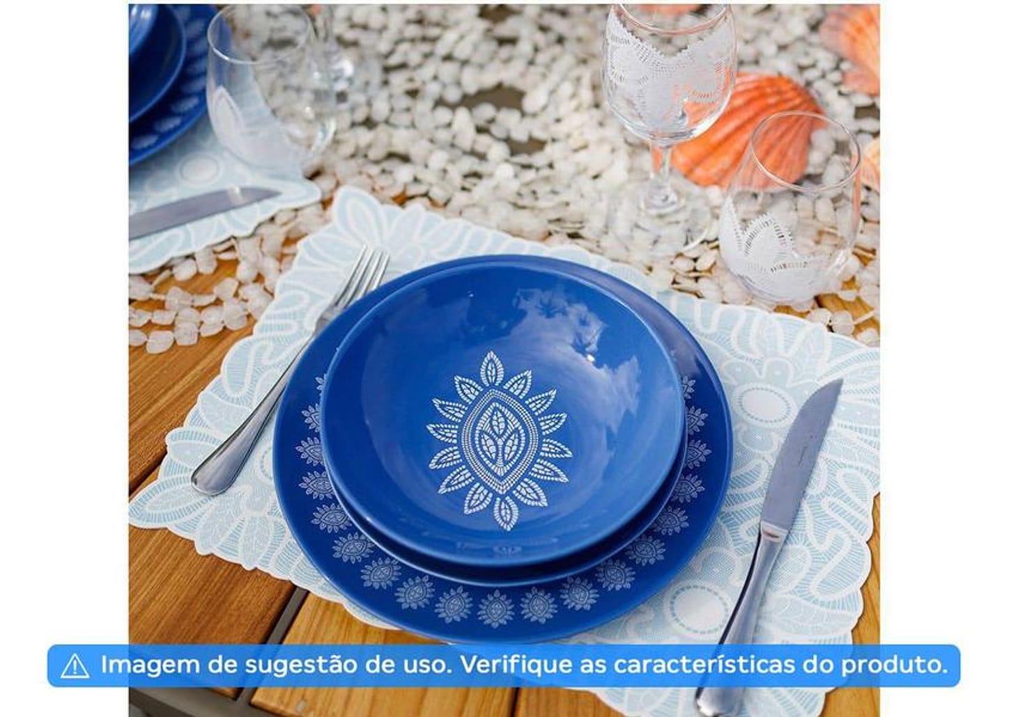 Jogo Americano Mandacaru Martha Medeiros Céu 4 Peças 43x30cm