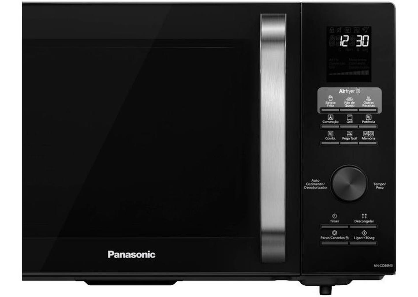 Micro-ondas AirFryer 4 em 1 Panasonic CD89 - Black Glass 30L