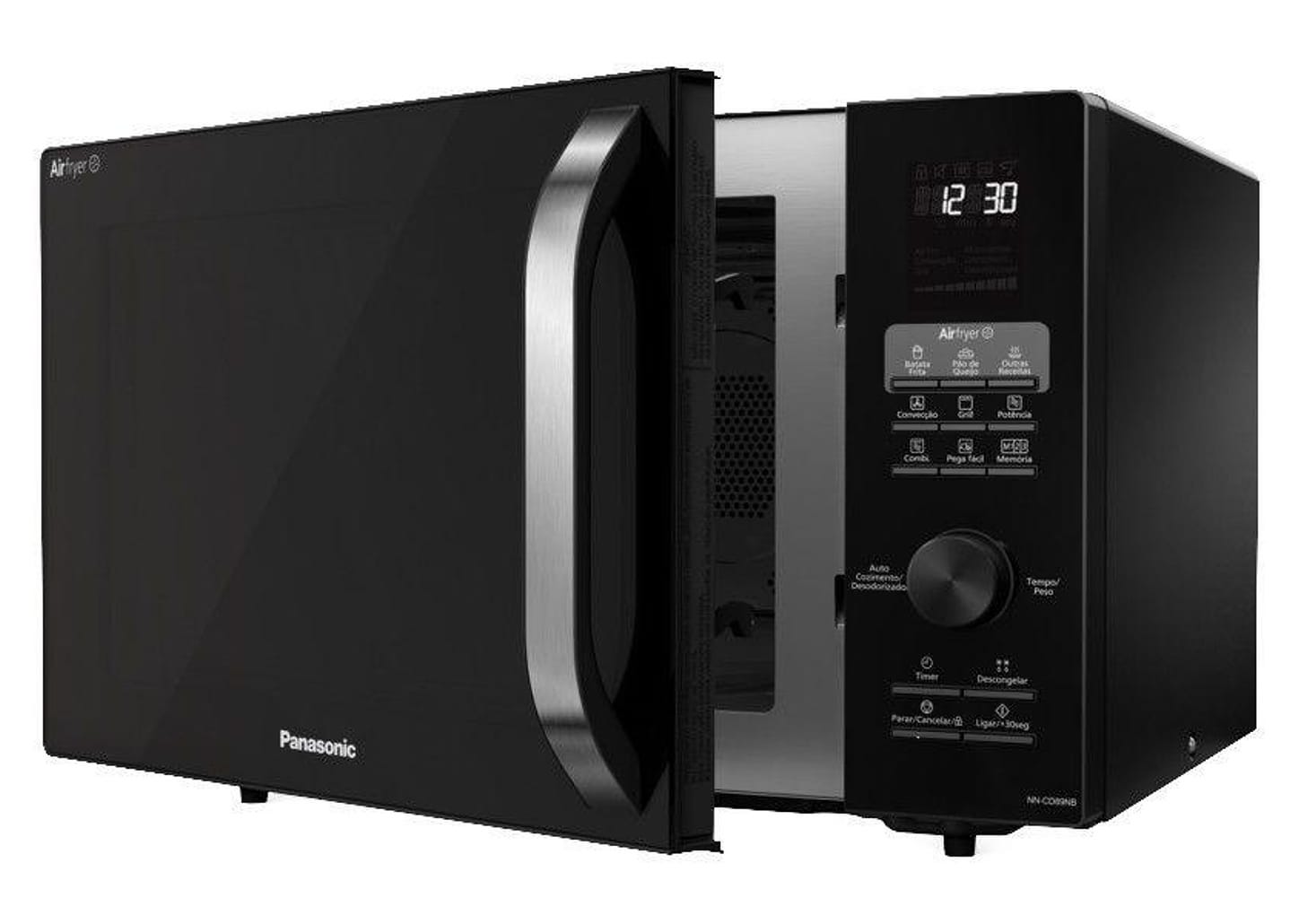 Micro-ondas AirFryer 4 em 1 Panasonic CD89 - Black Glass 30L