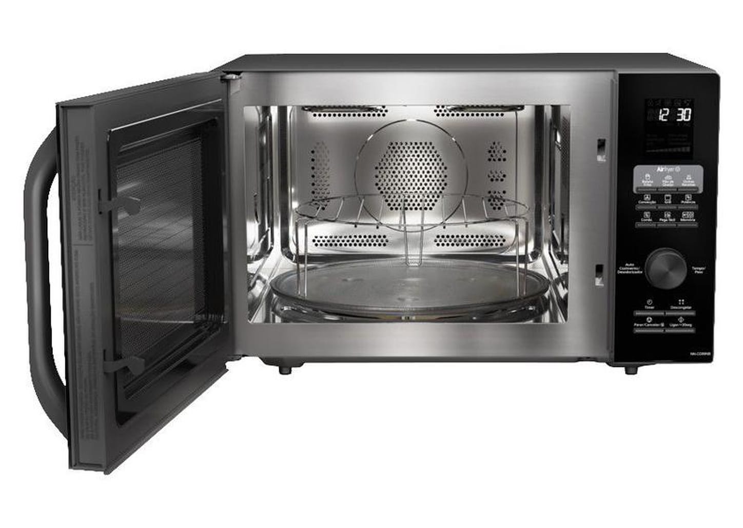 Micro-ondas AirFryer 4 em 1 Panasonic CD89 - Black Glass 30L