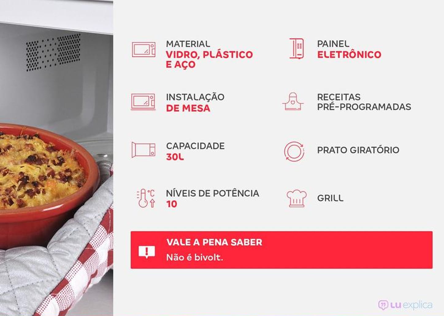 Micro-ondas AirFryer 4 em 1 Panasonic CD89 - Black Glass 30L