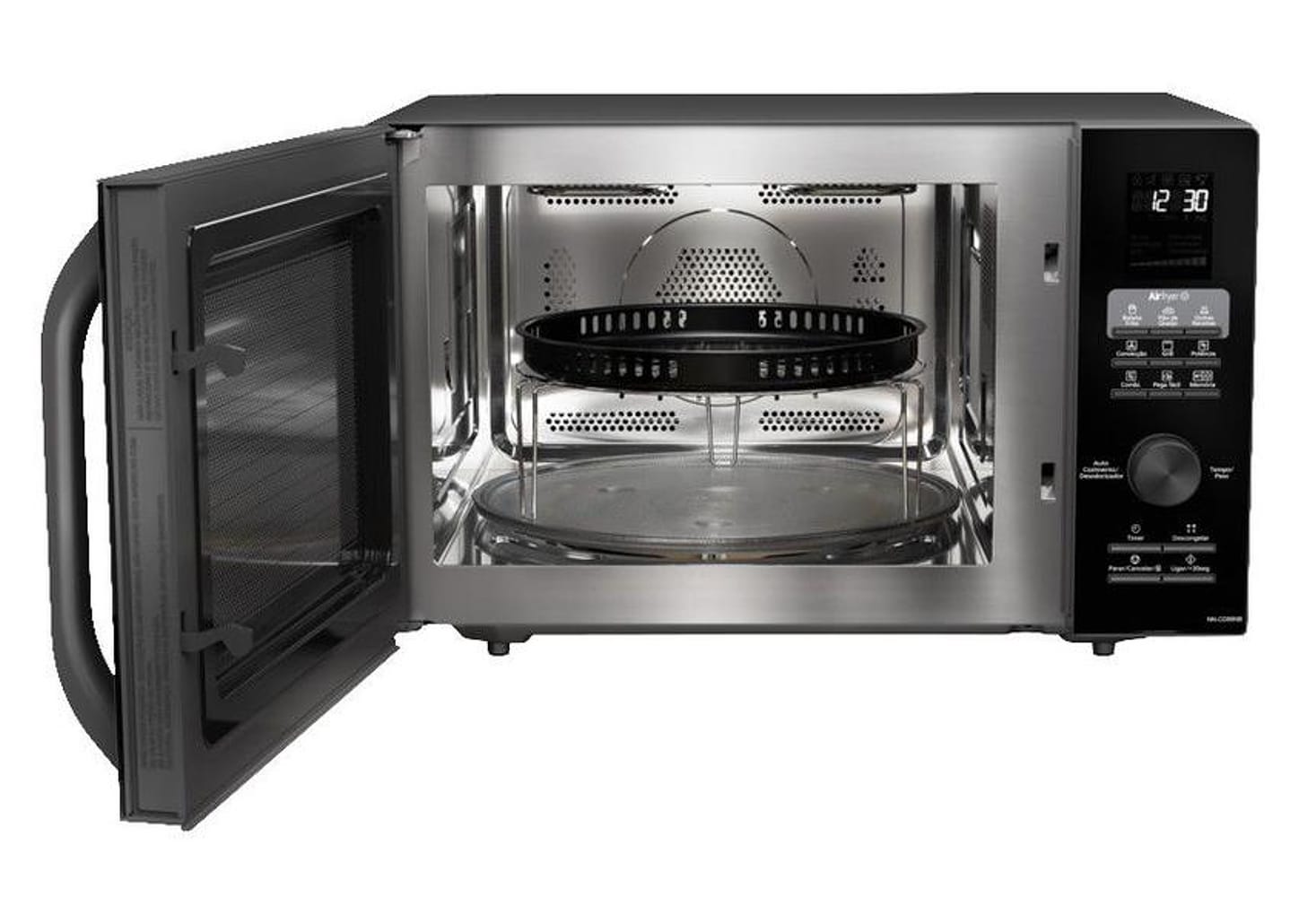 Micro-ondas AirFryer 4 em 1 Panasonic CD89 - Black Glass 30L