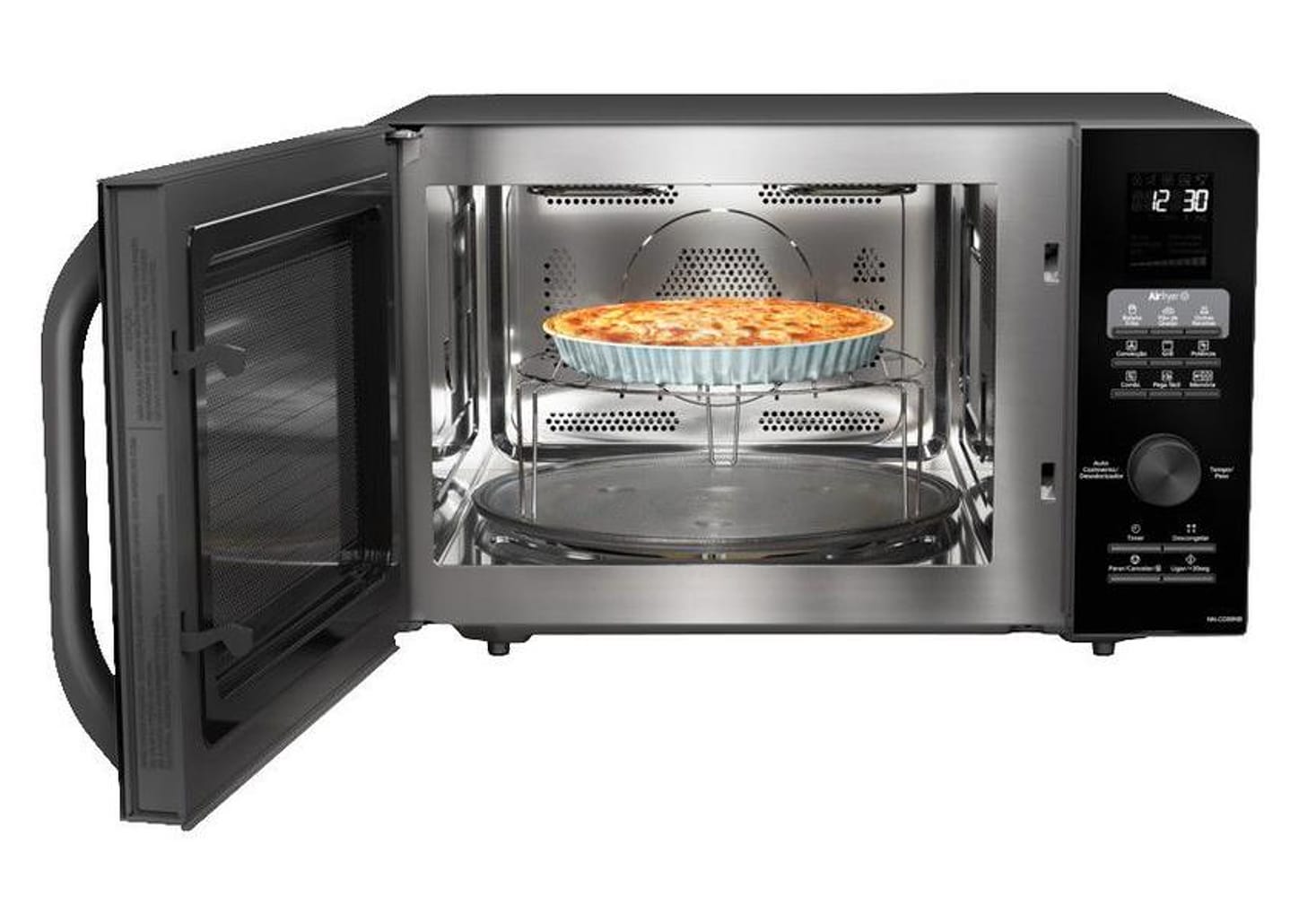 Micro-ondas AirFryer 4 em 1 Panasonic CD89 - Black Glass 30L