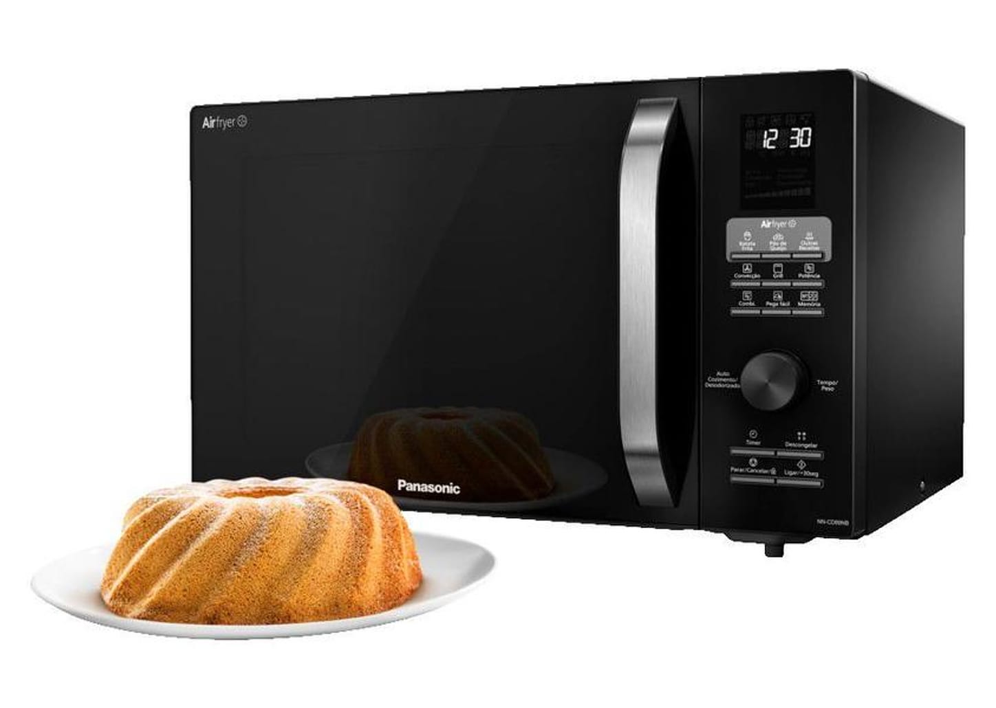 Micro-ondas AirFryer 4 em 1 Panasonic CD89 - Black Glass 30L