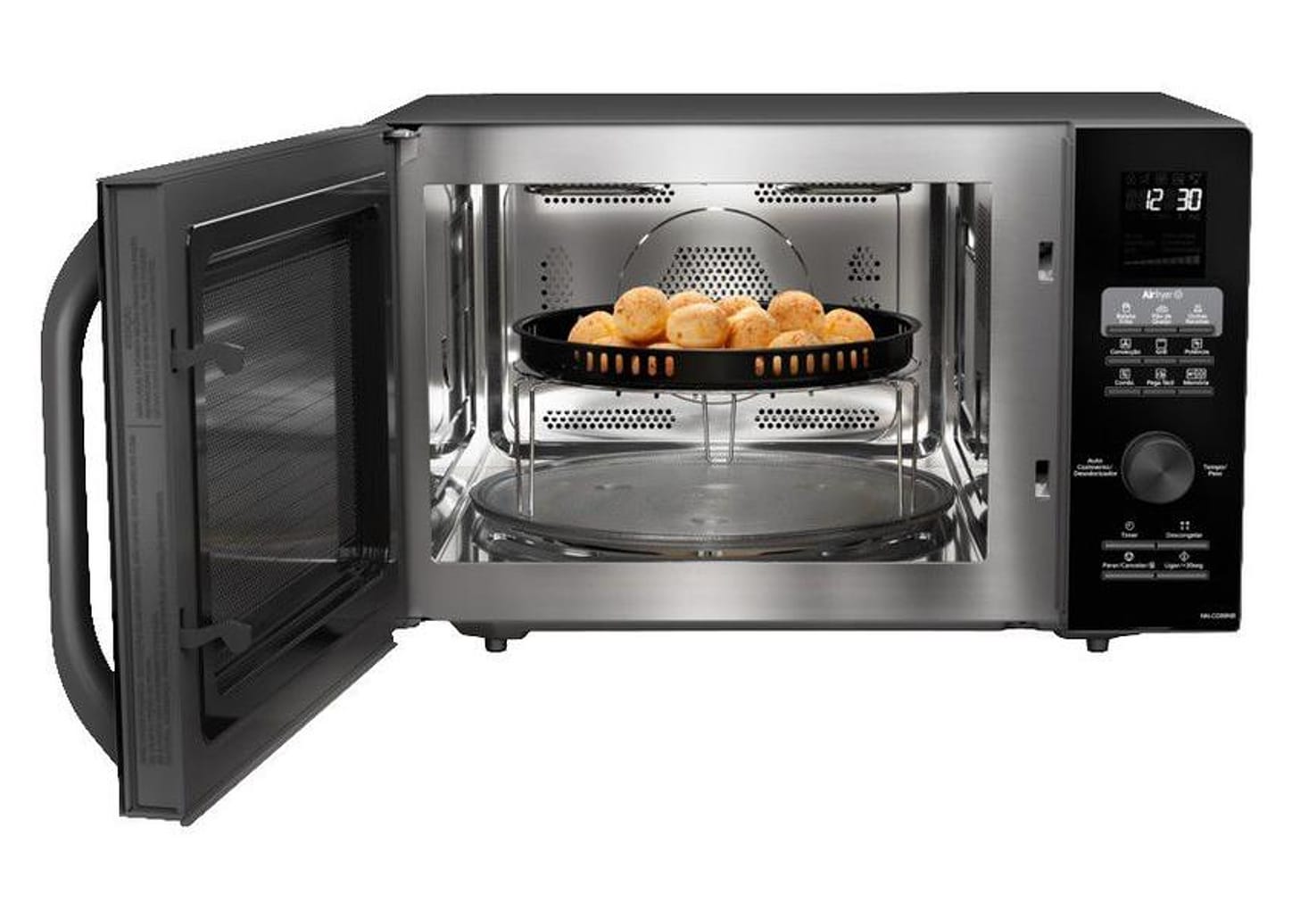 Micro-ondas AirFryer 4 em 1 Panasonic CD89 - Black Glass 30L