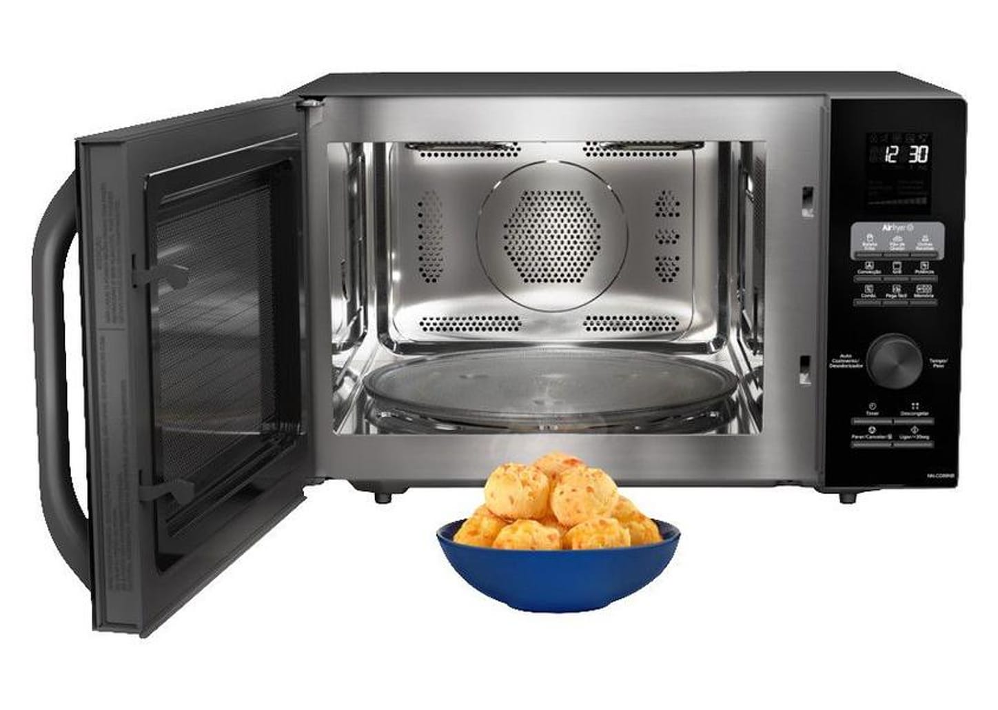 Micro-ondas AirFryer 4 em 1 Panasonic CD89 - Black Glass 30L