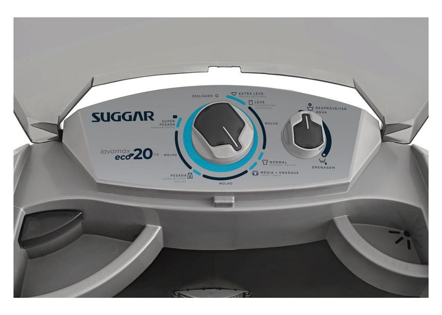 Lavadora de Roupas Suggar 20kg 6 Programas de Lavagem Prata LE2001PR