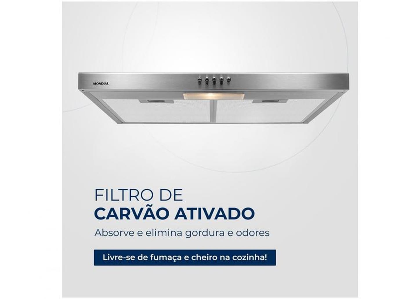 Depurador de Ar Mondial 60cm até 4 Bocas 3 Velocidades DP60-01