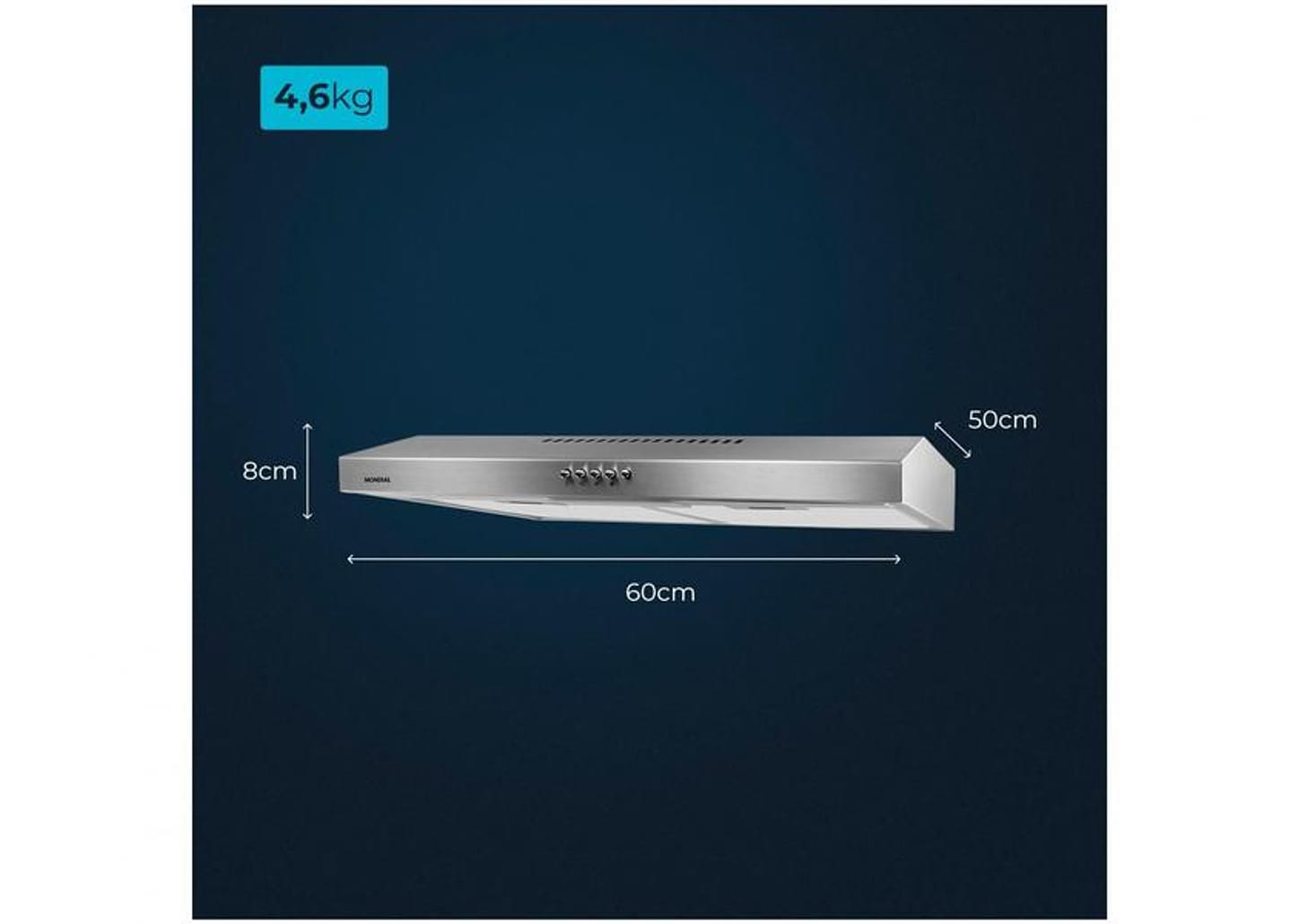 Depurador de Ar Mondial 60cm até 4 Bocas 3 Velocidades DP60-01