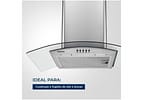 Coifa de Parede Mondial 60cm Inox até 4 Bocas - Curvo CF60-01