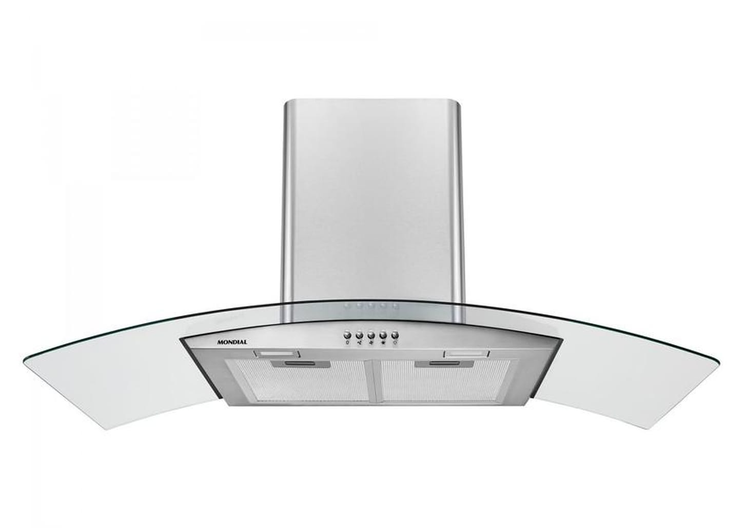 Coifa de Parede Mondial 90cm até 6 Bocas - Vidro Curvo CF90-01